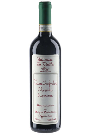 Red Wine Bottle of Fattoria La Vialla Casa Conforto Chianti Superiore from Italy