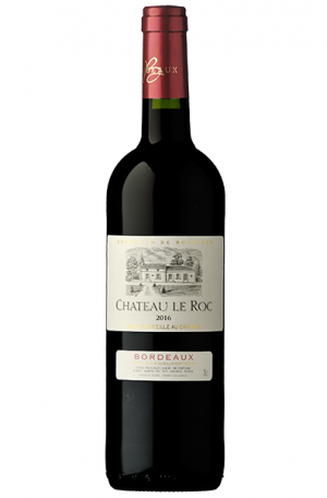 Red Wine Bottle of Chateau Le Roc Bordeaux from France