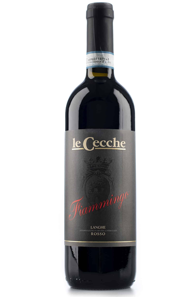 Red Wine Bottle of Le Cecche Fiammingo Langhe Rosso from Italy