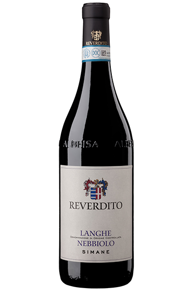 Red Wine Bottle Reverdito Langhe Nebbiolo Simane from Italy