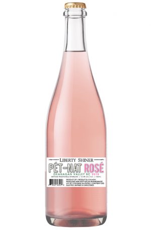 Sparkling Rose Wine Bottle of Liberty Pet-Nat Rose Shiner from British Columbia