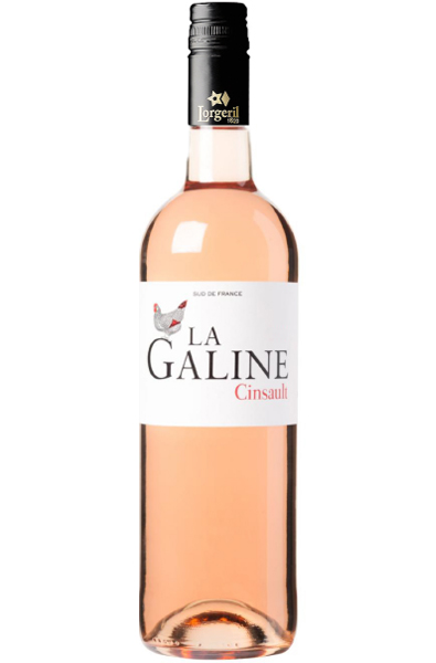 Rose Wine Bottle of Lorgeril La Galine Cinsault Rose from France