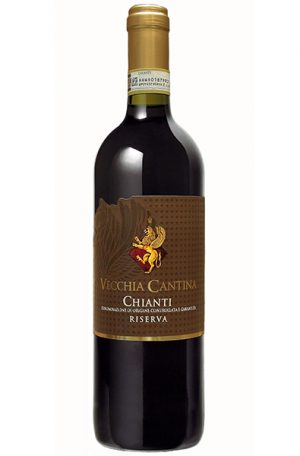 Red Wine Bottle of Vecchia Cantina Chianti Riserva from Italy