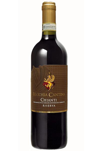 Red Wine Bottle of Vecchia Cantina Chianti Riserva from Italy