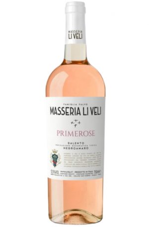 Rose Wine Bottle of Masseria Li Veli Primerose Salento Negroamaro from Italy